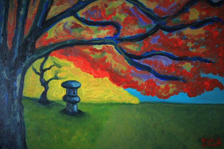 jardin japonais 绘画, 27.6x39.4 in