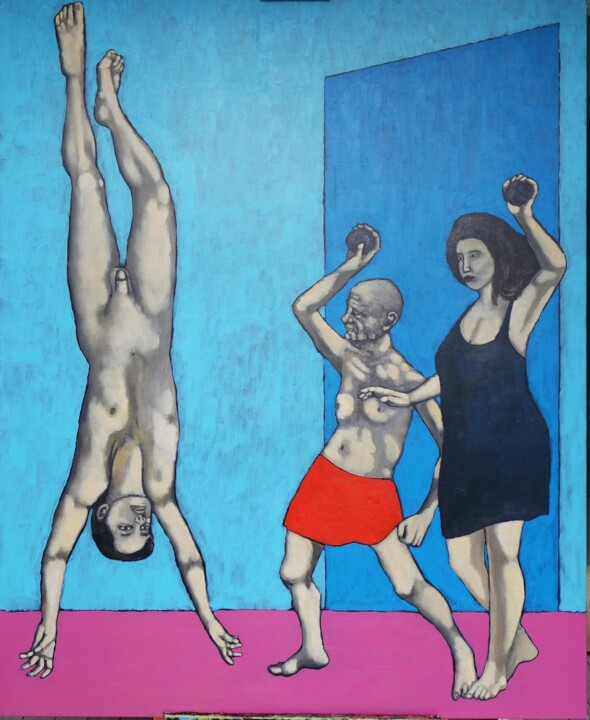 Painting titled "lapidation" by Guillaume Cord, Original Artwork, Acrylic