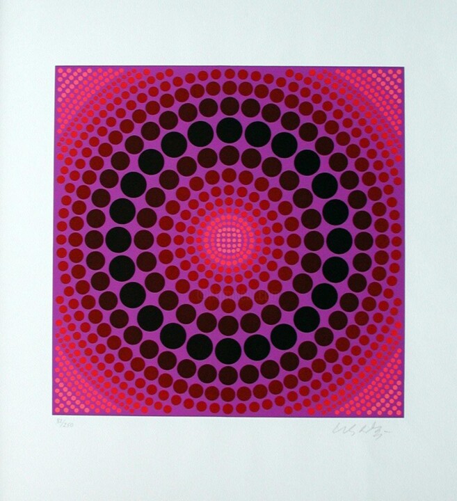 Drawing titled "Koeroek" by Victor Vasarely, Original Artwork, Paper