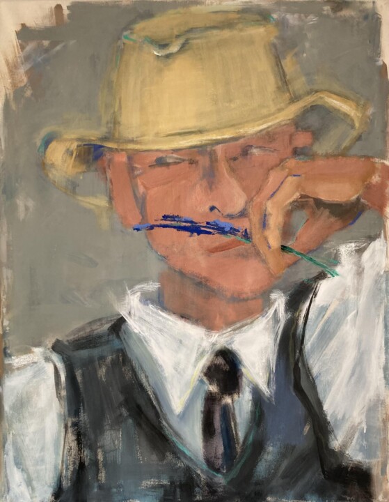 Peinture intitulée "Le Nez" par Ludmila Ternano Dolgova, Œuvre d'art originale, Acrylique Monté sur Châssis en bois