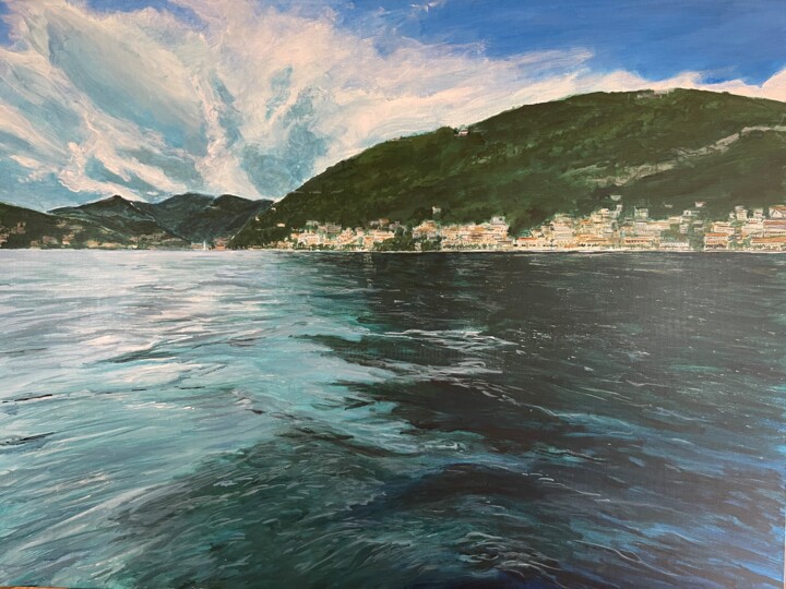 Peinture intitulée "Lago di Como" par Rein-Jan Prins, Œuvre d'art originale, Acrylique