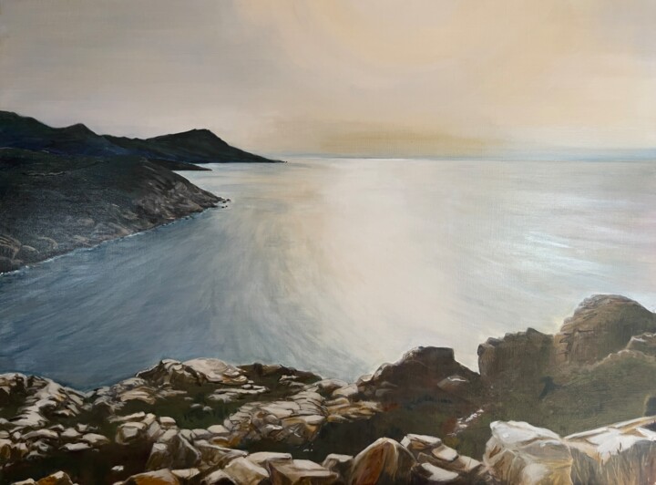 Peinture intitulée "Mer de bronze" par Rein-Jan Prins, Œuvre d'art originale, Acrylique