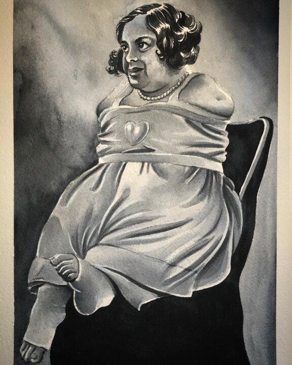 Painting titled "Martha" by Fabrizio Acquisto, Original Artwork, Watercolor