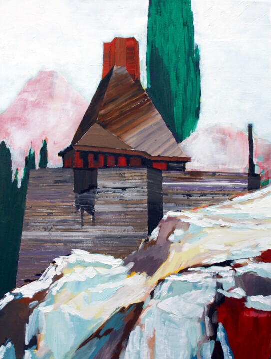 Painting titled "Lac Tahoe " by Jean-Yves Belliard, Original Artwork, Oil
