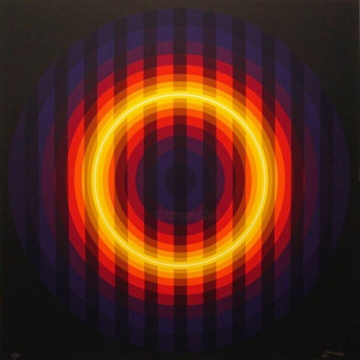 Printmaking titled "Couleur Lumière 4" by Horacio Garcia Rossi Garcia Rossi, Original Artwork, Screenprinting