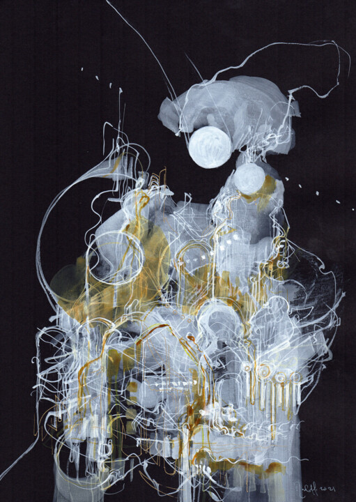 Drawing titled " La création (Obbat…" by Rodin Sotolongo Zapata, Original Artwork, Ink