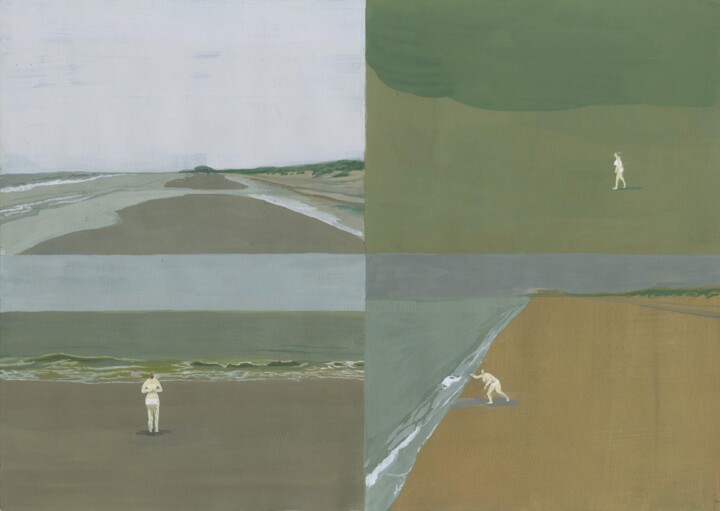 Drawing titled "Ostende - 9 mai 2020" by Dominique Goblet, Original Artwork, Gouache