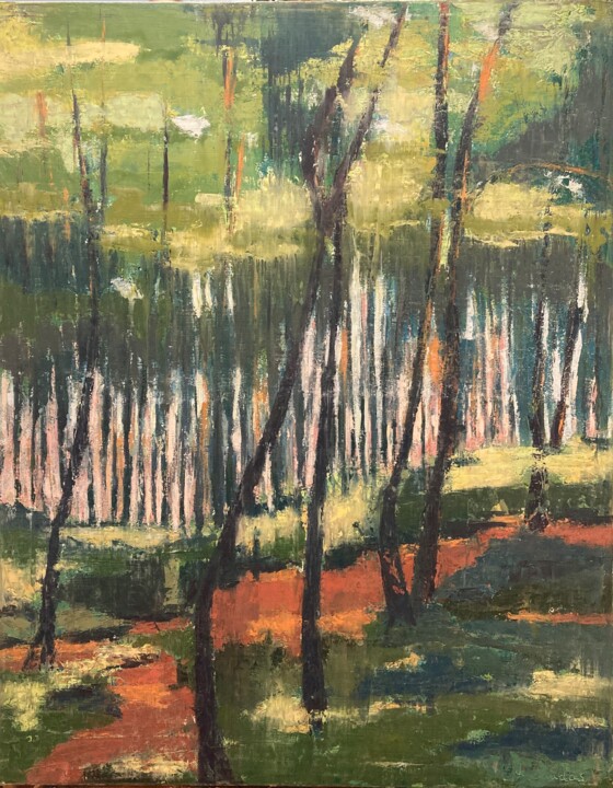 Peinture intitulée "sous bois 12 " par Guillaume De Baudus, Œuvre d'art originale, Huile