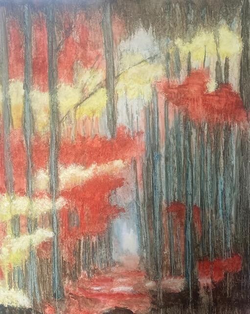 Peinture intitulée "Sous-bois # 35" par Guillaume De Baudus, Œuvre d'art originale, Huile