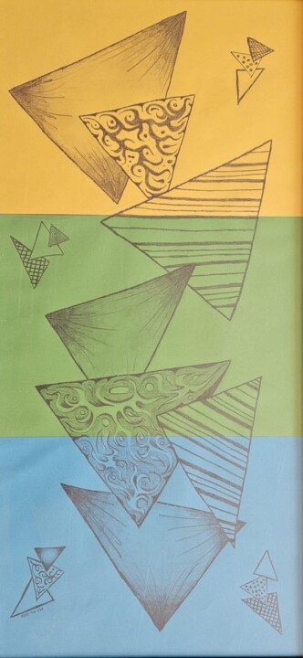 Drawing titled "Dreieck " by Mlg, Original Artwork, Paper