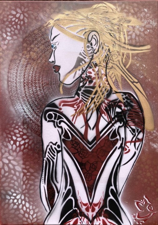 Tattoo Girl 绘画, 27.6x19.7 in