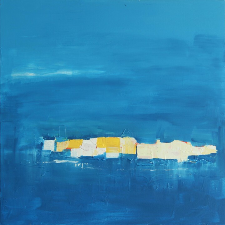 Painting titled "Poésie minérale" by Eve Paradowski, Original Artwork, Acrylic Mounted on Wood Stretcher frame