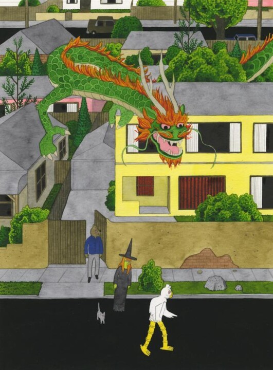 Zeichnungen mit dem Titel "Cover for Seattle N…" von Simon Hanselmann, Original-Kunstwerk, Tinte