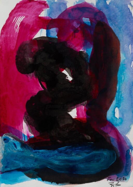 Drawing titled "Sans titre" by Bernard Bonnet, Original Artwork, Acrylic