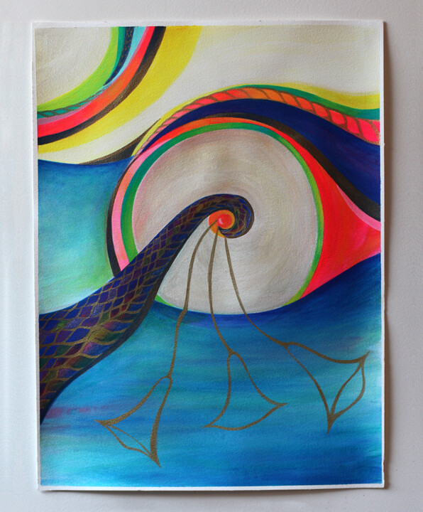 Painting titled "Incantation" by Nelly Zagury, Original Artwork, Acrylic