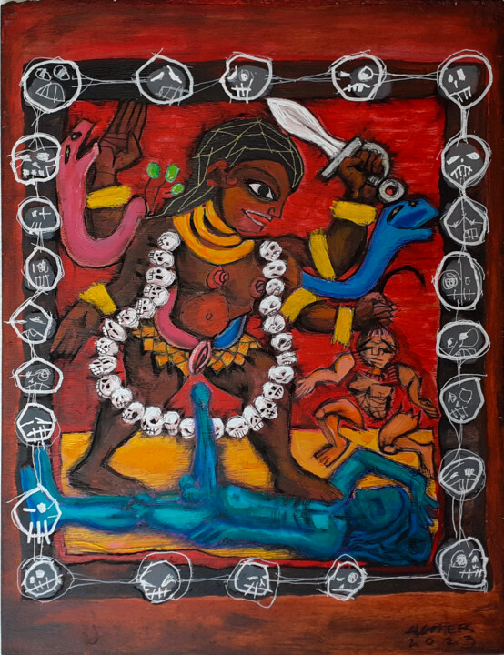 Painting titled "KALI (I)" by Alvaro Alarcon Figueroa, Original Artwork, Acrylic