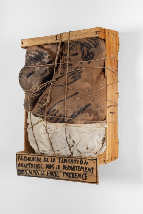 Arte têxtil intitulada "Alpes-de-Haute-Prov…" por Francis Marshall, Obras de arte originais, Madeira