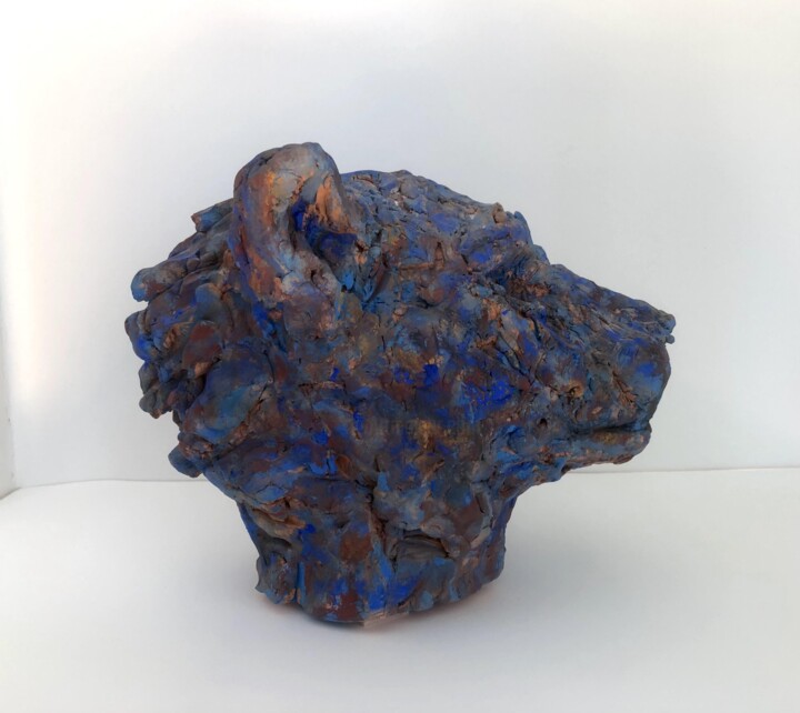 Sculpture intitulée "Le grand féllin" par Dominique Ganiage, Œuvre d'art originale, Argile