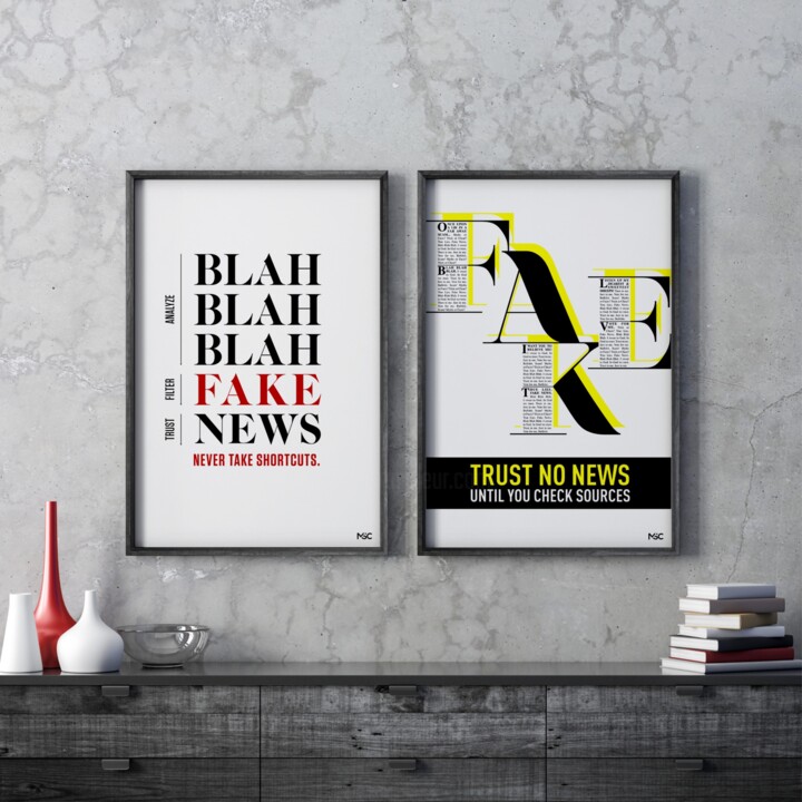 Fake News (Diptyque) Dijital Sanat, 23,6x31,5 in