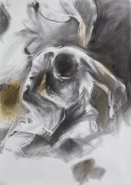 Drawing titled "Untitled" by Alin Bozibiciu, Original Artwork, Charcoal