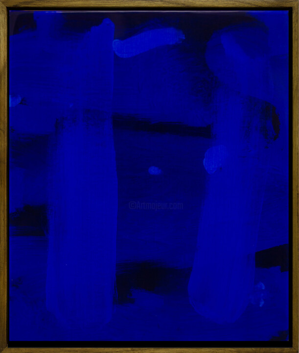 Painting titled "Blue over Blue" by Kitikong Tilokwattanotai, Original Artwork, Acrylic