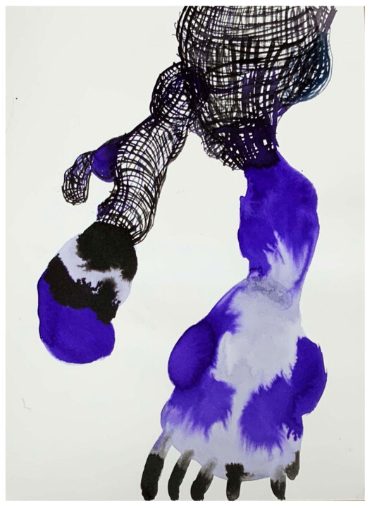 Dessin intitulée "L'effet de mon souf…" par Marina De Caro, Œuvre d'art originale, Encre