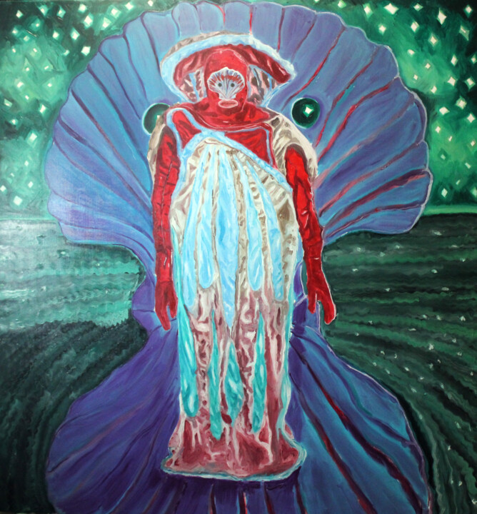 Painting titled "La maison qui voit " by Alice Goudon, Original Artwork, Oil
