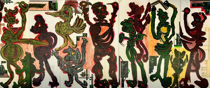 Peinture intitulée "Canvas no title" par Lovek , Œuvre d'art originale, Acrylique