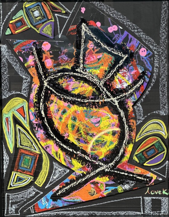 Peinture intitulée "Carboard no title" par Lovek , Œuvre d'art originale, Acrylique