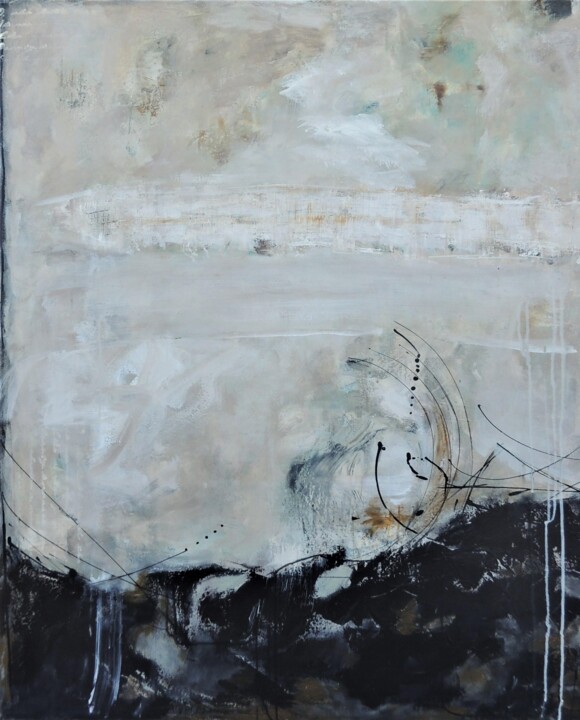 Painting titled "A bright horizon (1…" by Eleni Pappa Tsantilis, Original Artwork, Acrylic