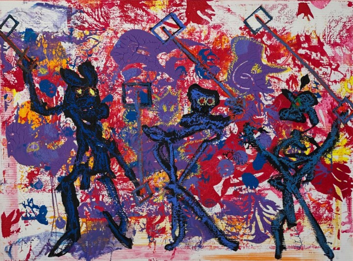 Peinture intitulée "Carboard no title" par Lovek , Œuvre d'art originale, Acrylique