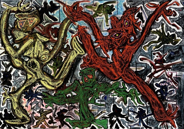 Painting titled "Canvas No title" by Lovek , Original Artwork, Acrylic