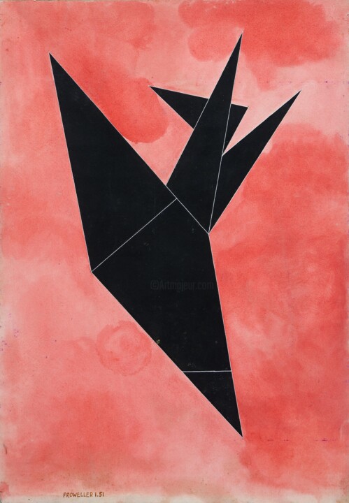 Painting titled "Sans titre" by Emanuel  Proweller, Original Artwork, Gouache