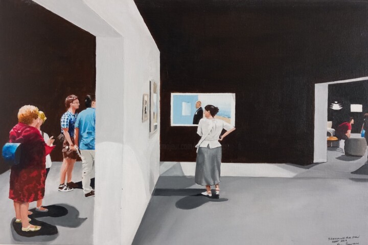 Painting titled "Searching for Dali" by Paul Sullivan, Original Artwork, Acrylic Mounted on Wood Stretcher frame