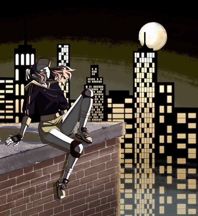 Digital Arts titled "Rooftop of the city" by Elise De Botton, Original Artwork