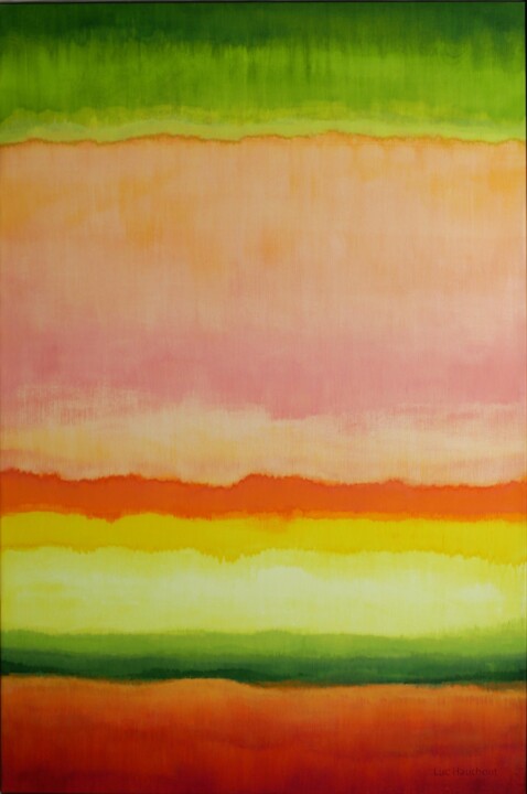 Painting titled "VIBRATIONS AGRUMES" by Luc Hautbout, Original Artwork, Acrylic