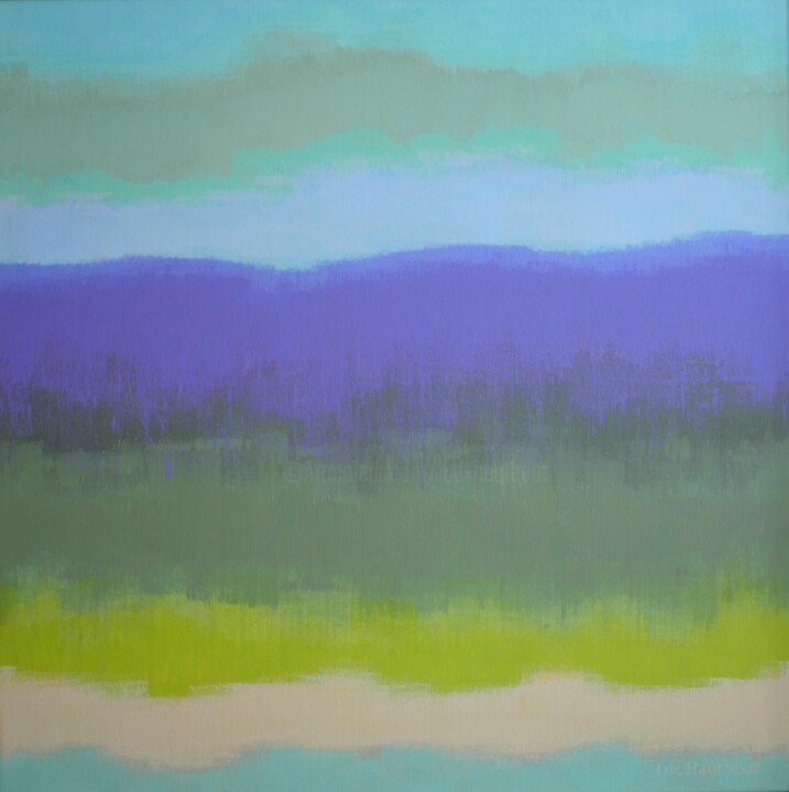 Painting titled "VIBRATIONS LAVANDE" by Luc Hautbout, Original Artwork, Acrylic