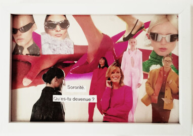 Collages intitulée "PINK" par Lielie Sellier, Œuvre d'art originale, Collages