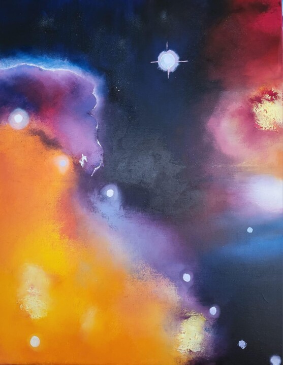 Painting titled "Cosmos expansion - 1" by Ghitab, Original Artwork, Oil