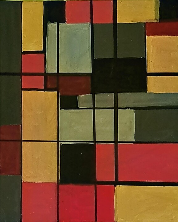 Peinture intitulée "Géométrie " par Jean Marc Bramy, Œuvre d'art originale, Acrylique