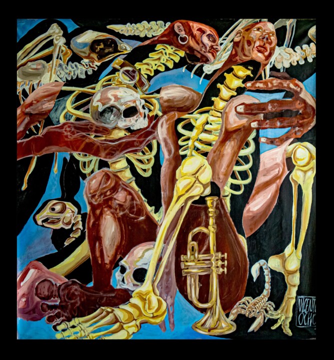Painting titled "“KISS ME BEFORE THE…" by Vicente Occhionero, Original Artwork, Acrylic Mounted on Wood Stretcher frame