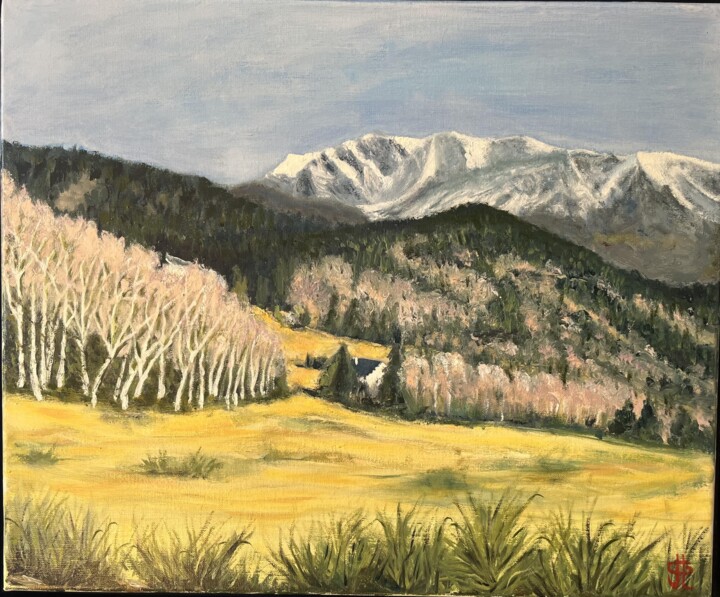 Peinture intitulée "Havre des montagnes" par Jean-Louis Guerra, Œuvre d'art originale, Huile