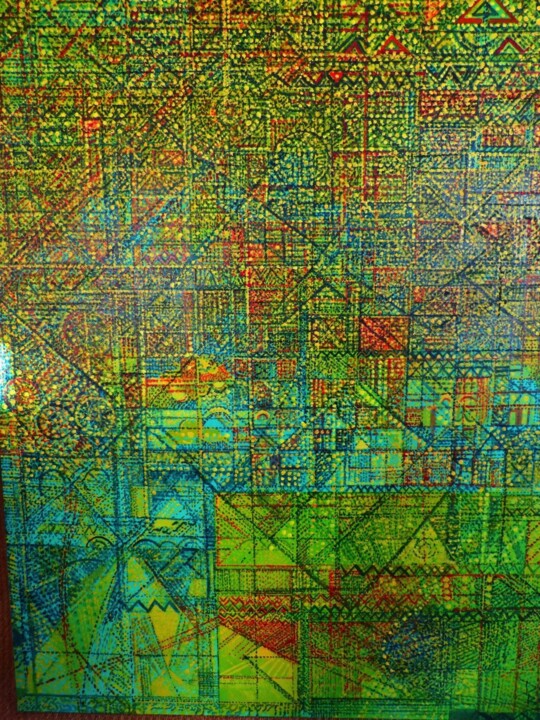 Painting titled "BRASIL INCAS  HST 2…" by Dit Denis Brasil, Original Artwork, Fabric