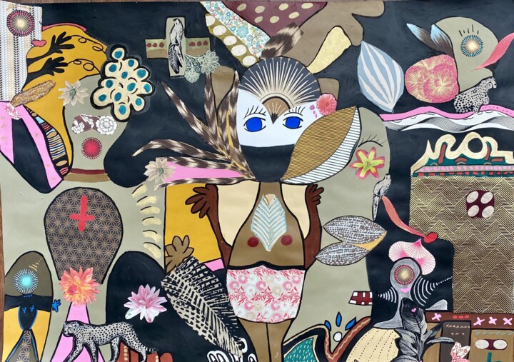 Collages titled "STAMBALI" by Kragethe, Original Artwork, Acrylic
