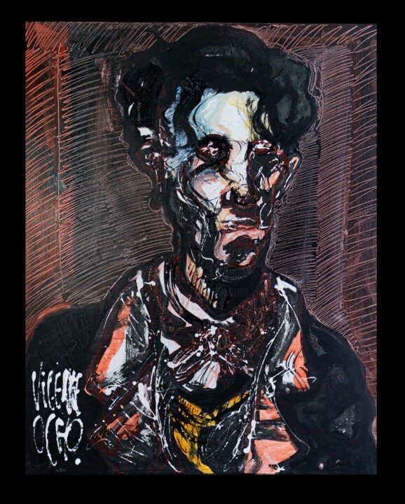 Painting titled ""LAUTREAMONT"" by Vicente Occhionero, Original Artwork, Acrylic Mounted on Wood Stretcher frame
