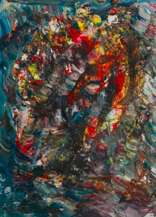 Painting titled "PORTRAIT LUNAIRE" by Zahia, Original Artwork, Acrylic
