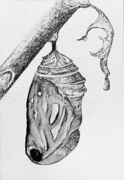 Drawing titled "Le Poids des Yeux #…" by Florian Sông Nguyễn, Original Artwork, Ink
