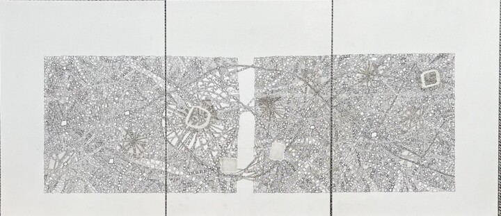 URBS - Triptyque IV 图画, 15.8x35.4 in