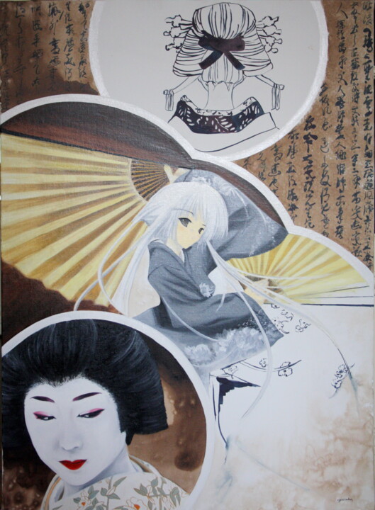 Peinture intitulée "planche 2" par Odile  Van Den Woldenberg, Œuvre d'art originale, Huile