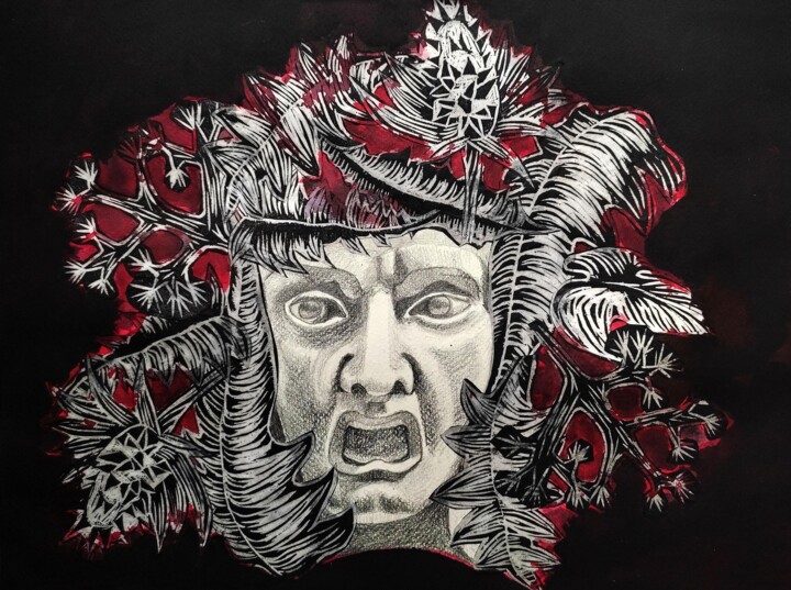 Printmaking titled "Médusa  " by Delphine Epron, Original Artwork, Engraving